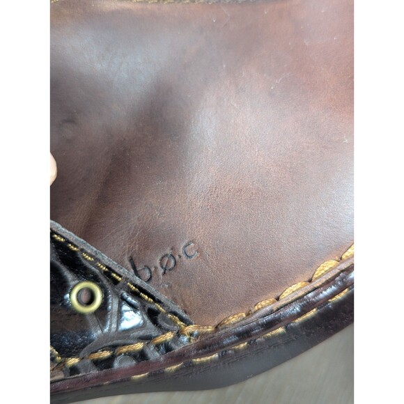 BOC Born Karley Clogs Mules Women's 10 Brown Tooled Leather Buckle Slip Ons - Picture 10 of 14